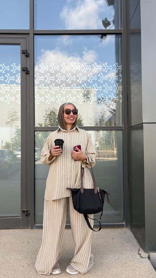 The stripes linen set