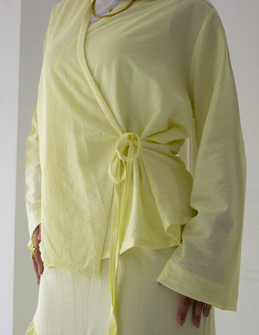 wrap top and asymmetrical maxi skirt set