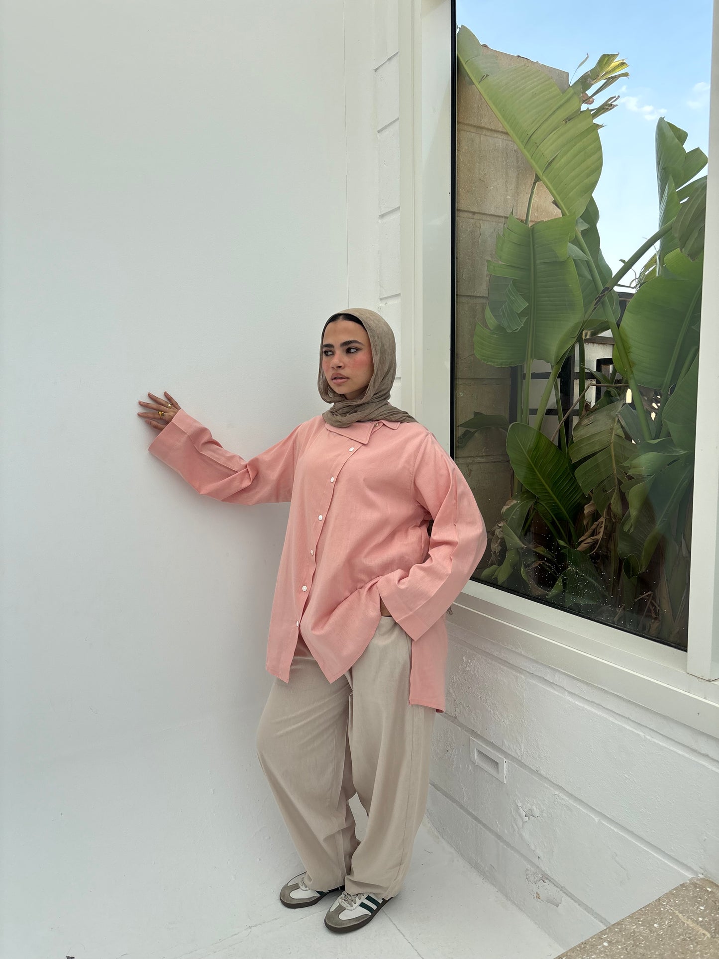 Asymmetrical linen shirt
