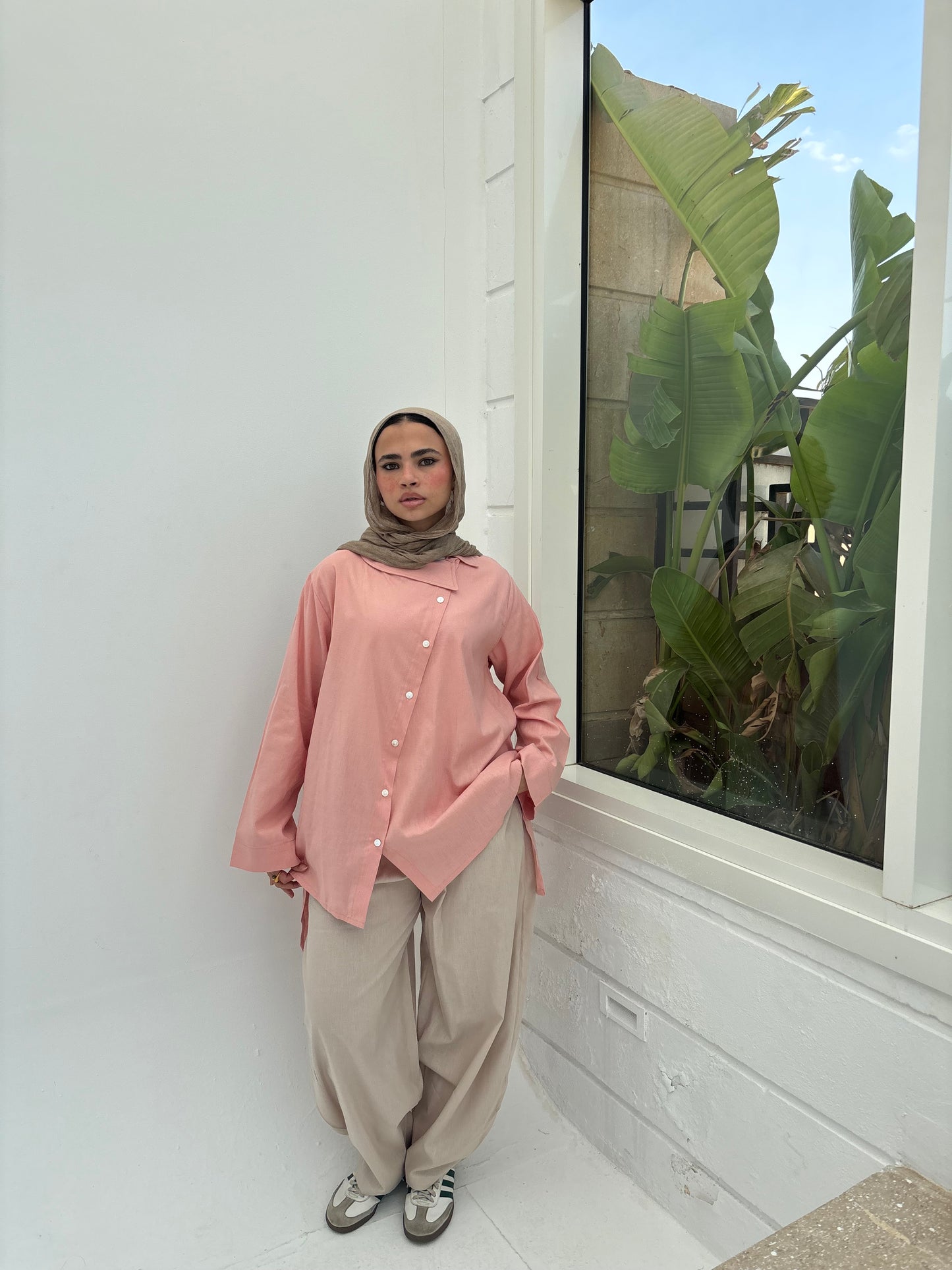 Asymmetrical linen shirt