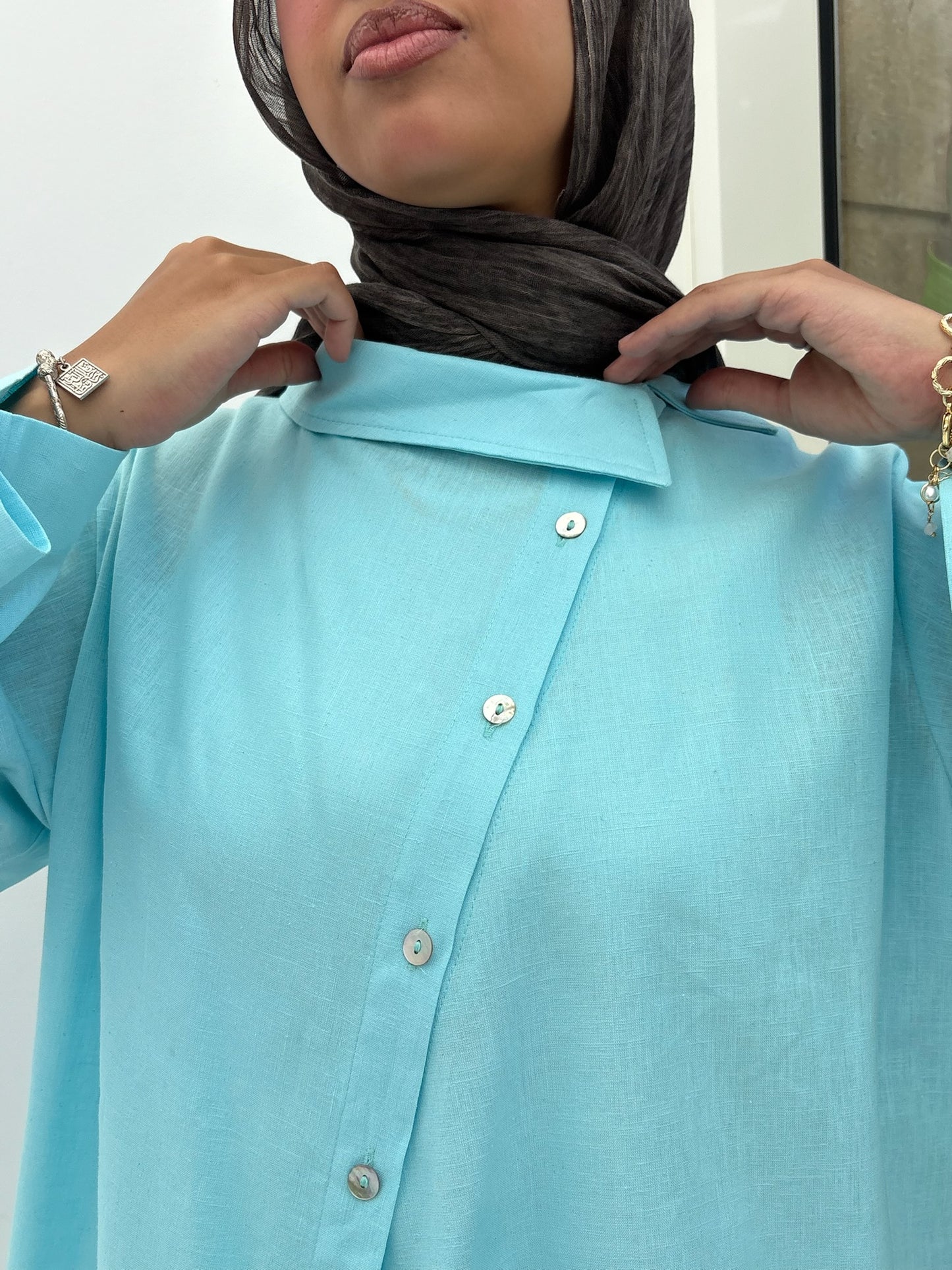 Asymmetrical linen shirt