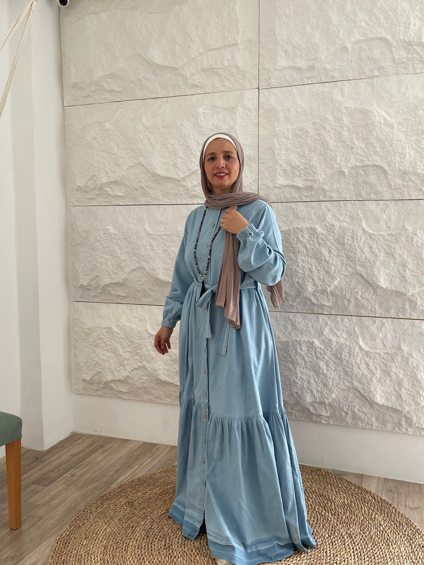 Denim buttoned dress