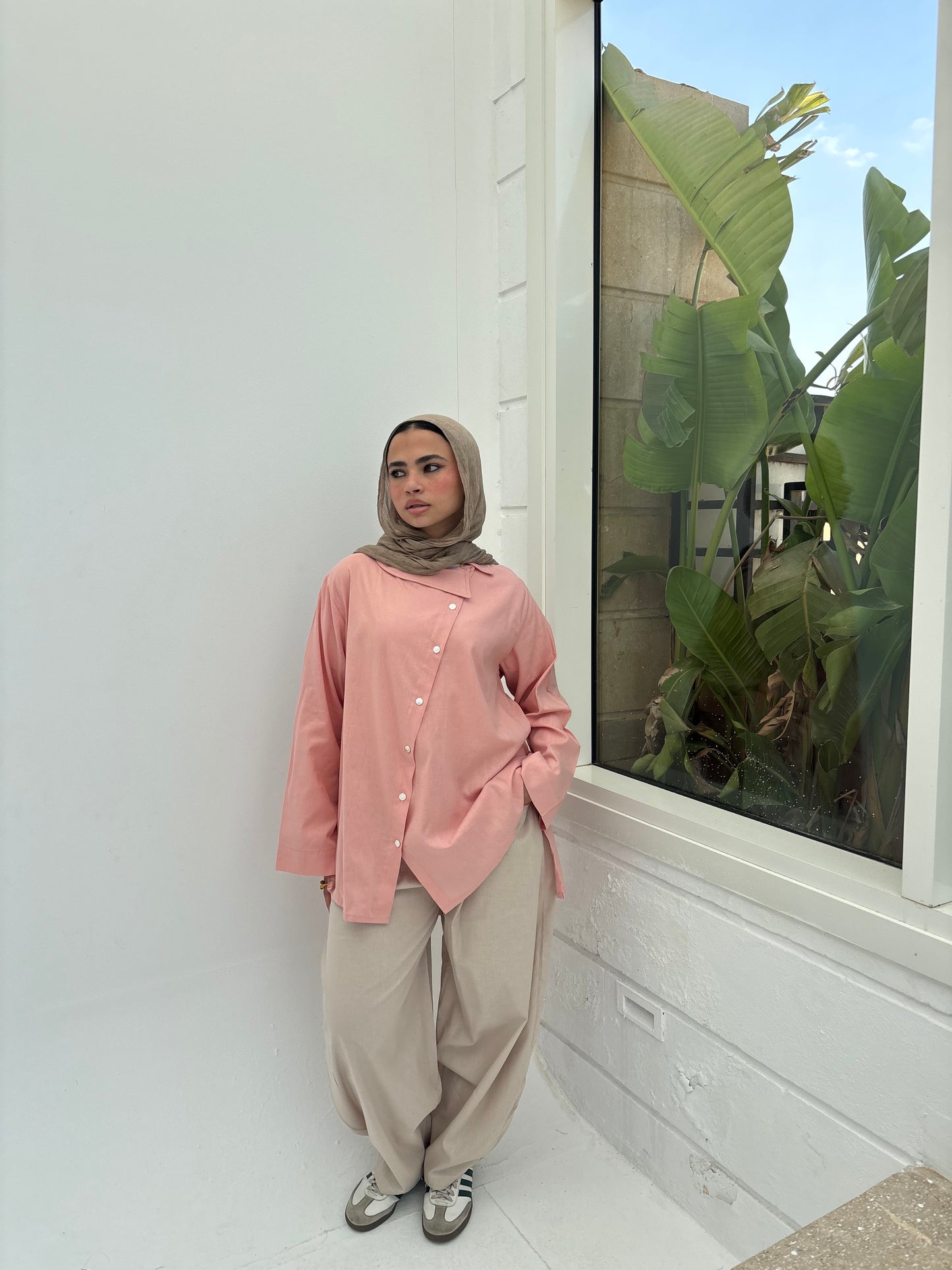 Asymmetrical linen shirt