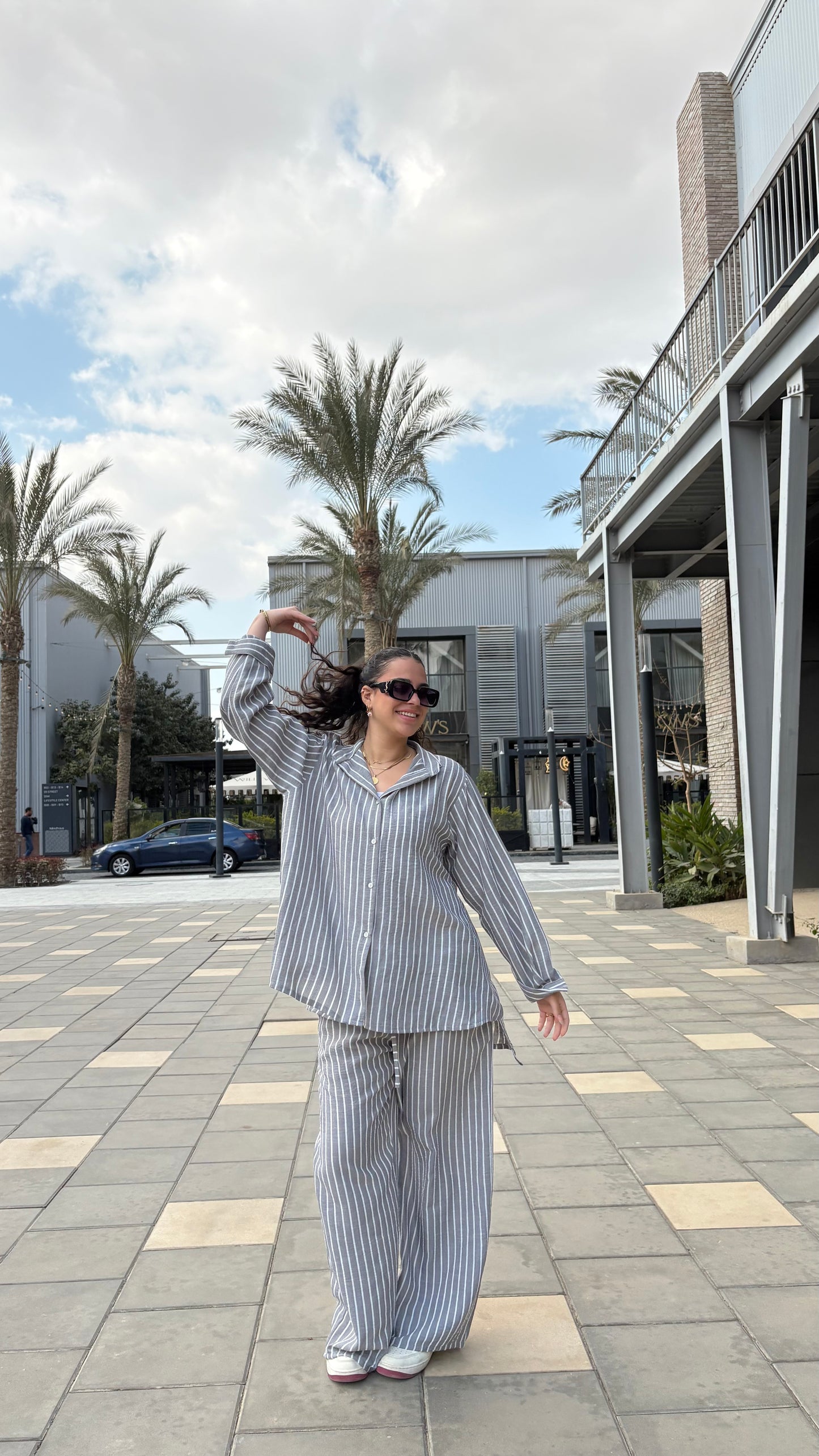 The stripes linen set