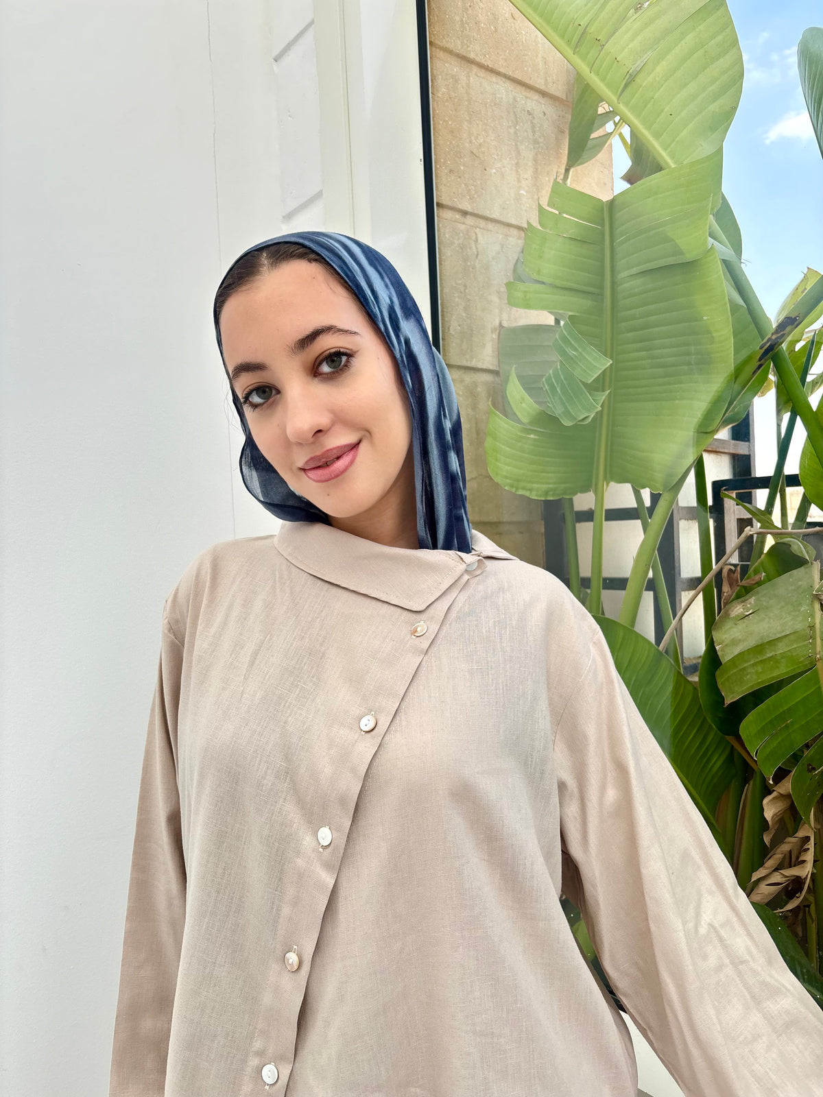 Asymmetrical linen shirt