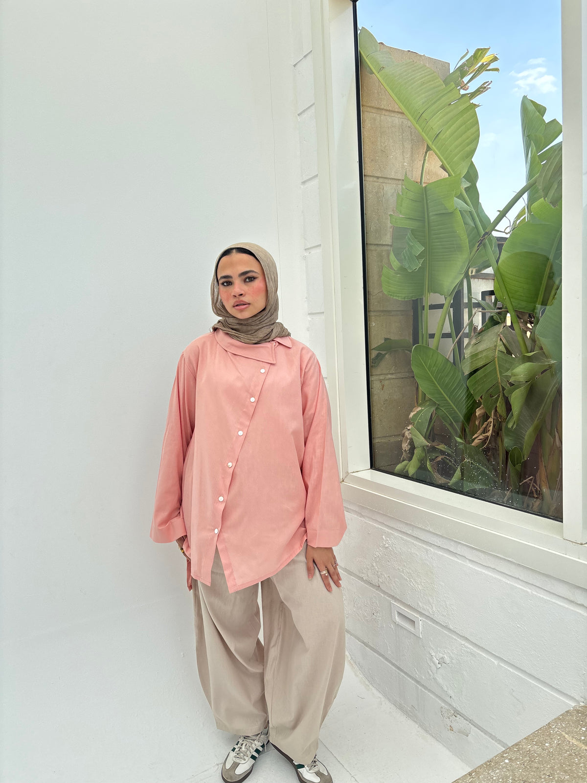 Asymmetrical linen shirt