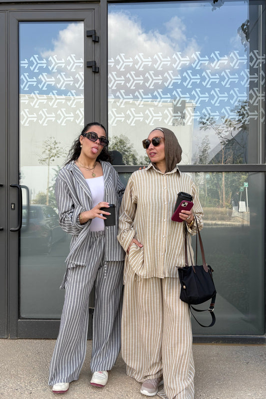 The stripes linen set