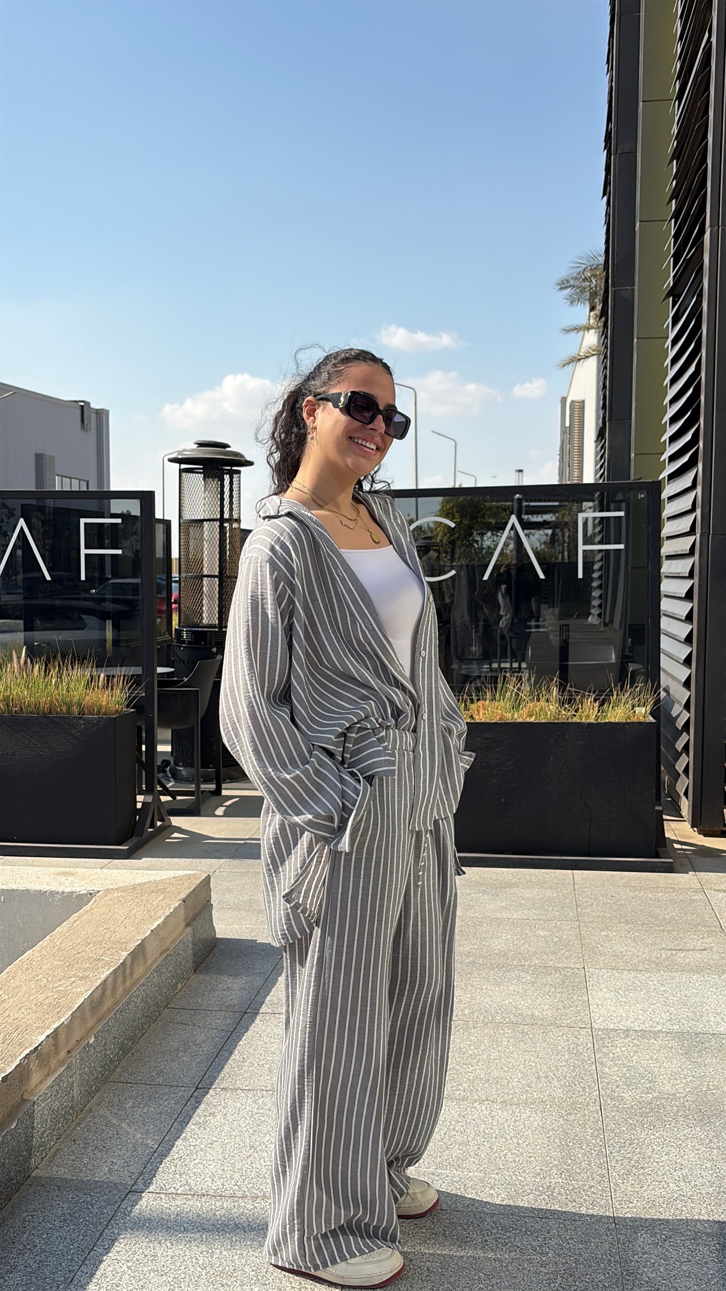 The stripes linen set