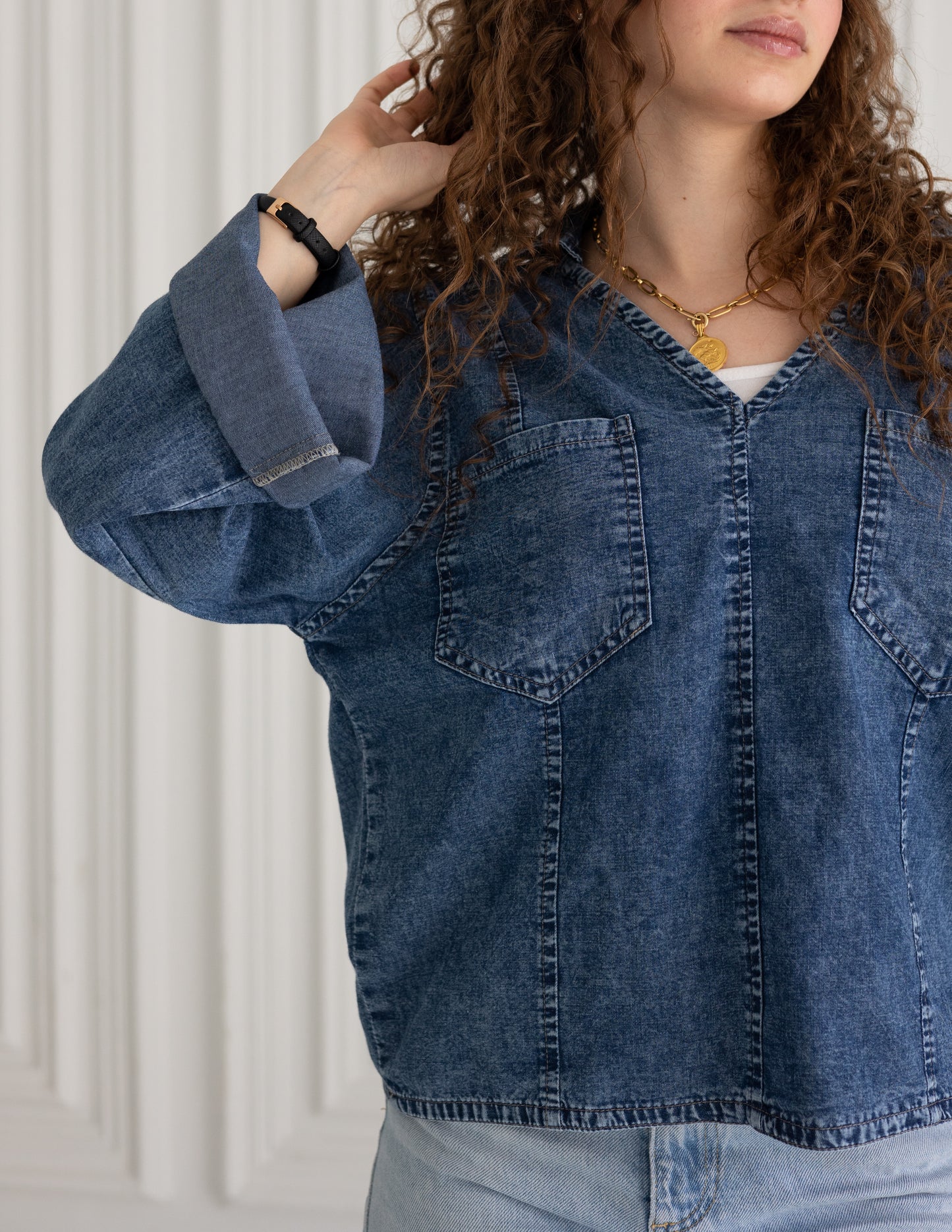 denim top