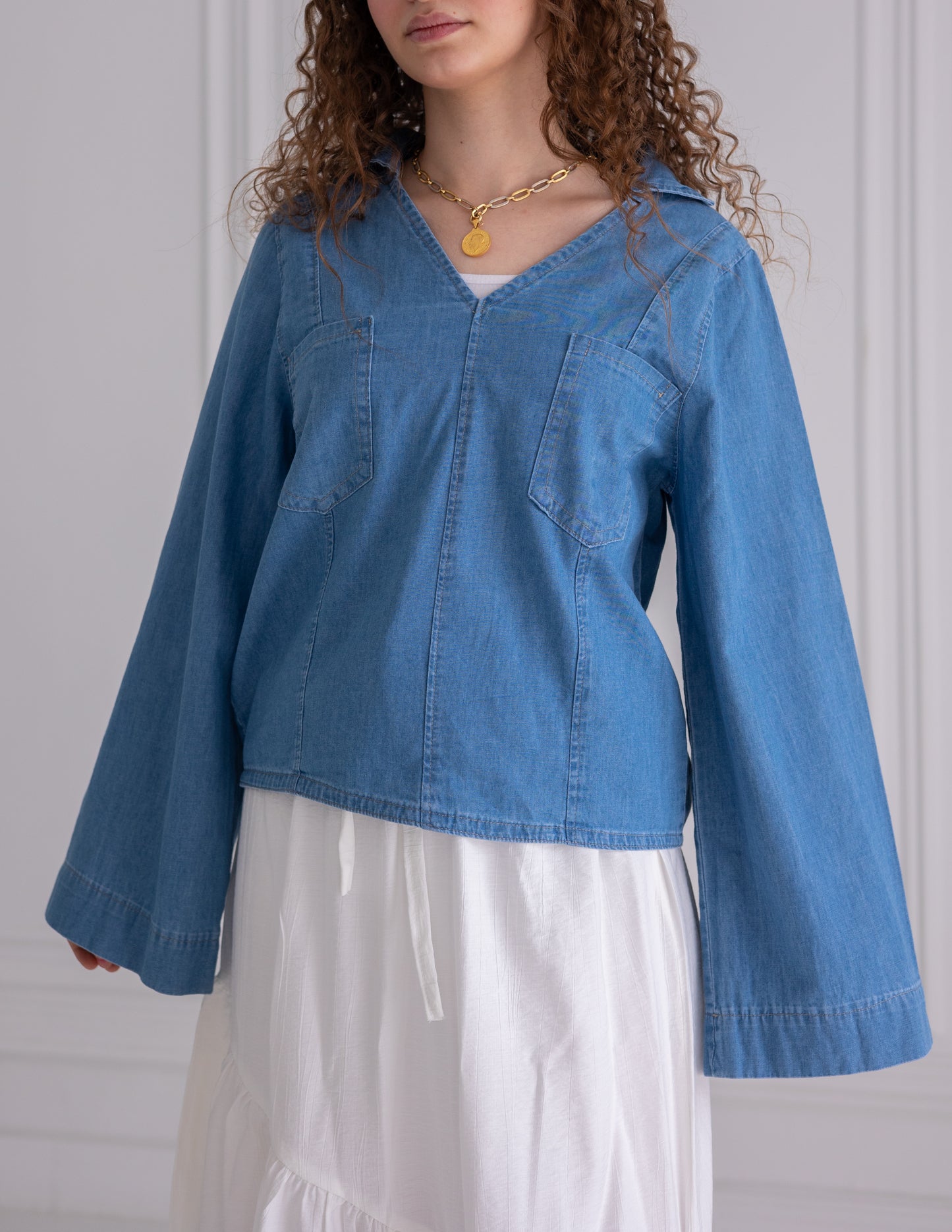 denim top