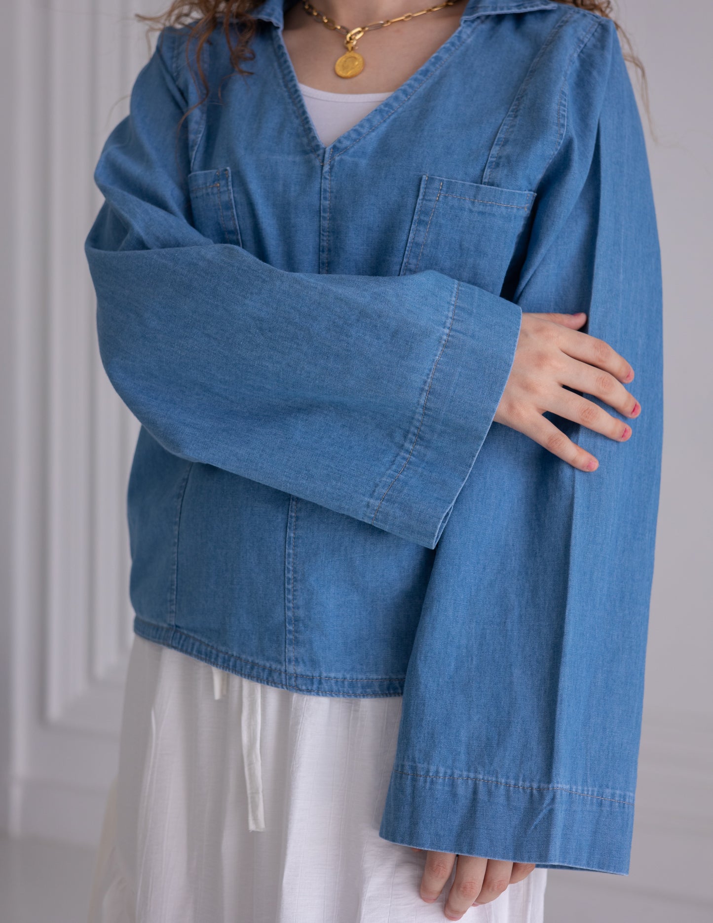 denim top