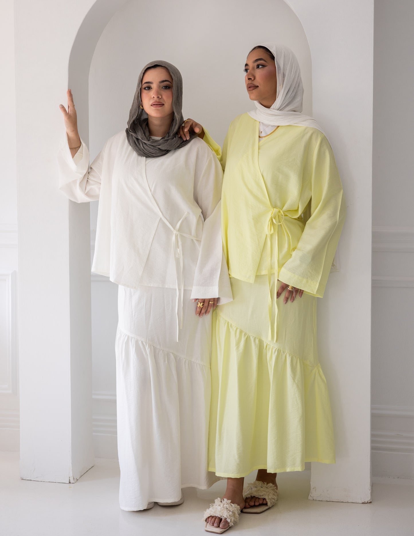 wrap top and asymmetrical maxi skirt set