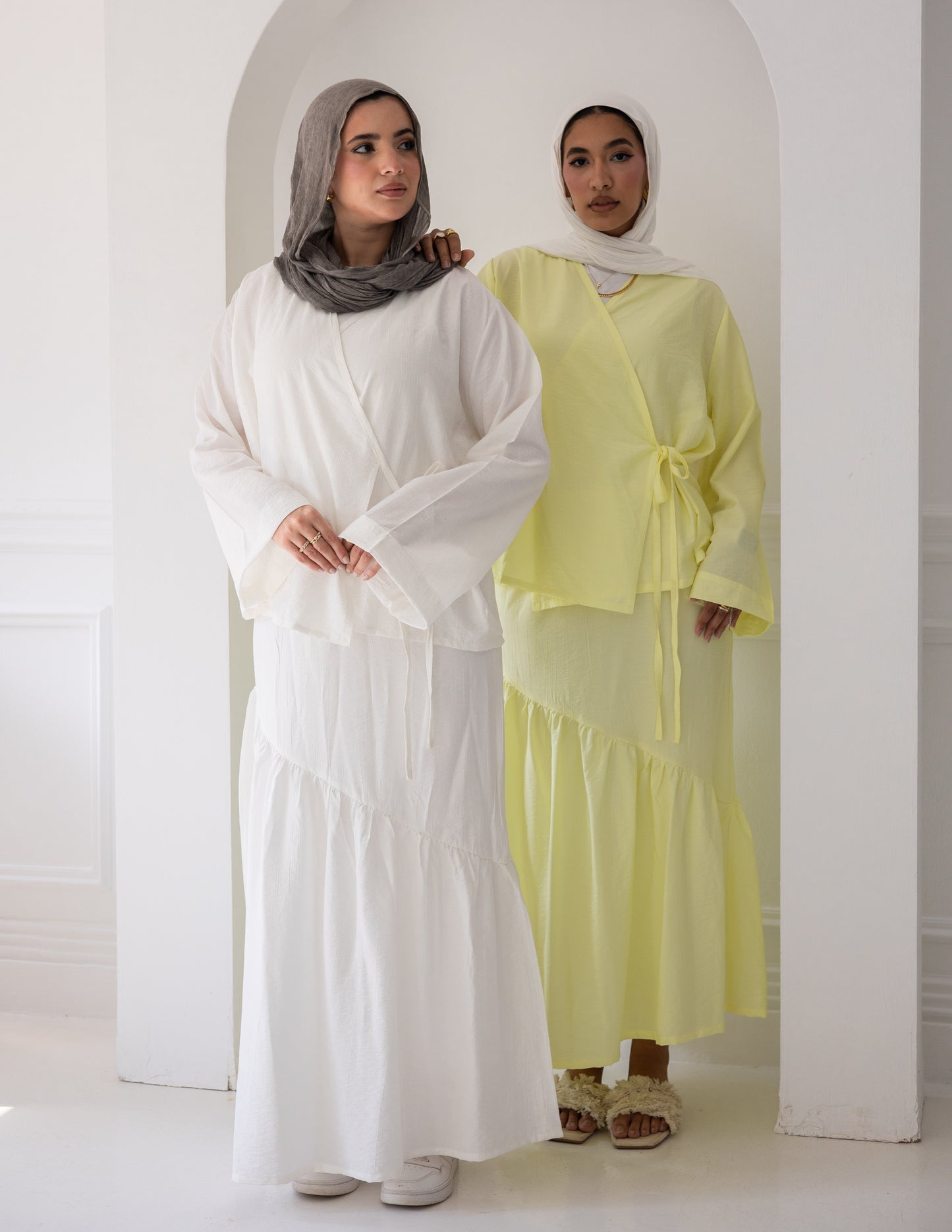 wrap top and asymmetrical maxi skirt set