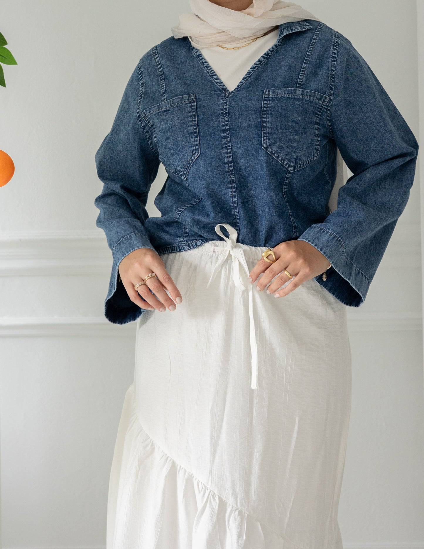 denim top