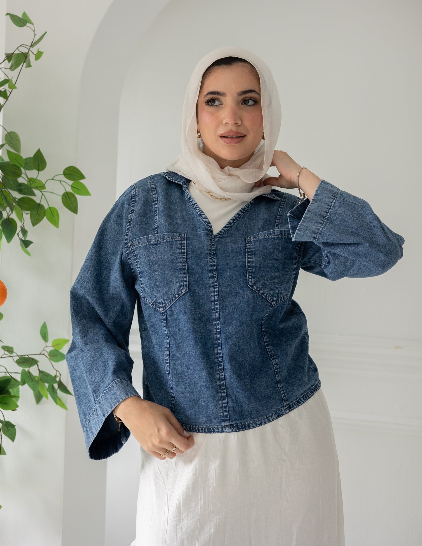 denim top