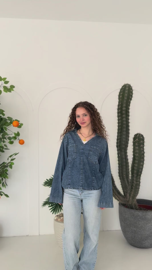 denim top